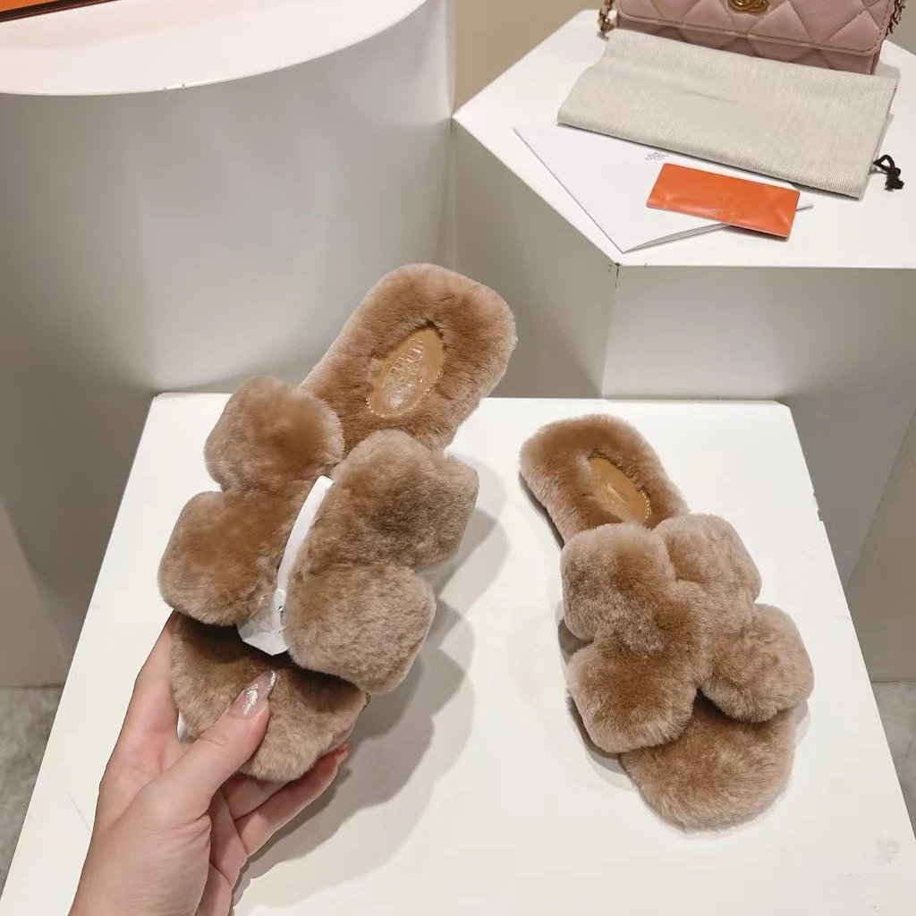Unbranded Slippers Faux-Fur Buckle Slide image 1