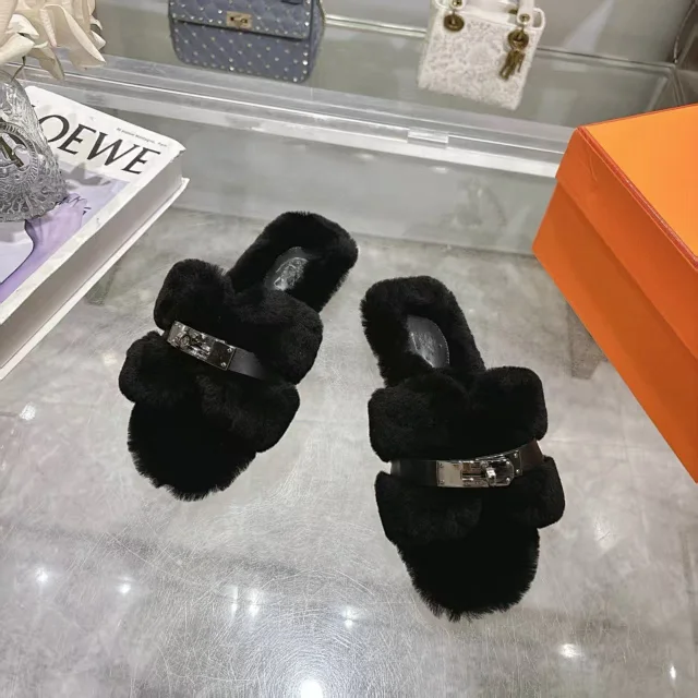 Unbranded Slippers Faux-Fur Buckle Slide product detail image 6
