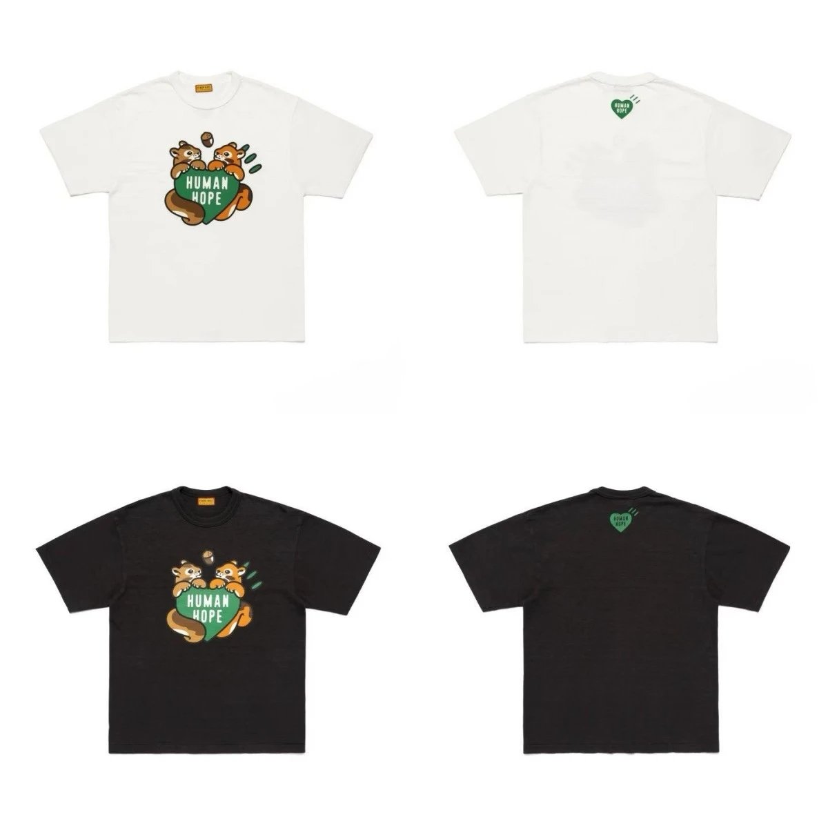 Human Hope Squirrel Heart Graphic T-Shirt White - 5