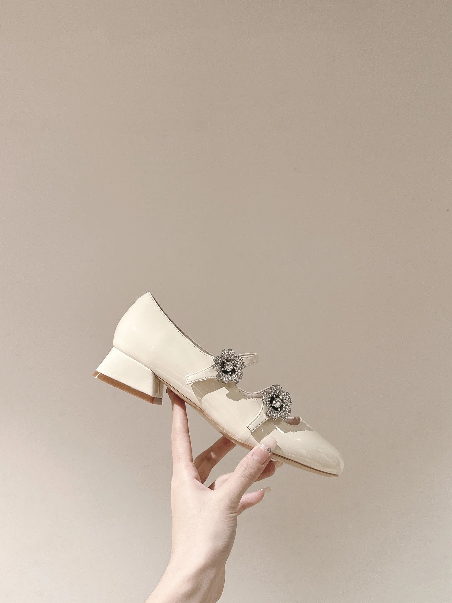 Chanel Mary Jane Heels Silver Glitter Crystal-Embellished Block Heels - 17