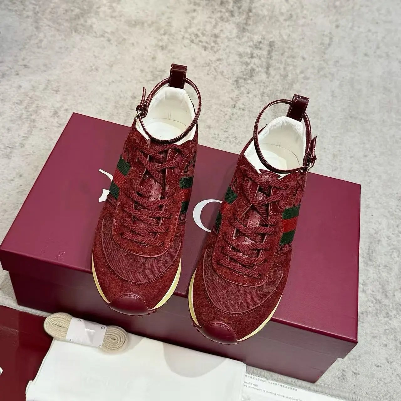 Gucci Sneakers Lace-Up High-Top with Ankle Strap image 3