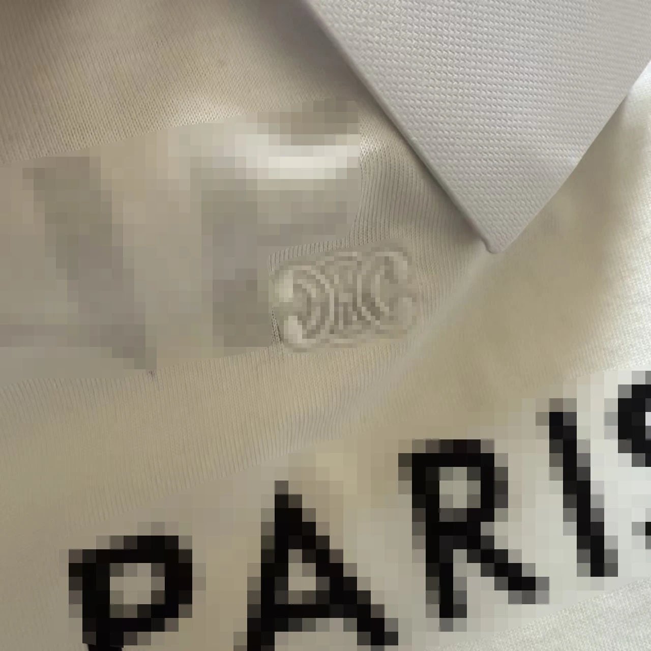 Celine Paris Pixel Print Off-White T-Shirt - 14