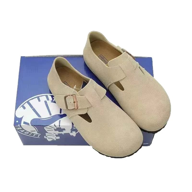 Birkenstock Leather Shoes London Buckle Clogs image 5