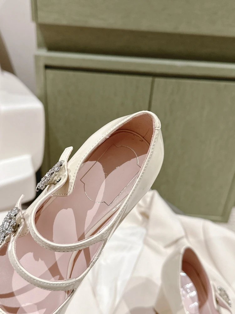 Chanel Mary Jane Heels Silver Glitter Crystal-Embellished Block Heels - 41