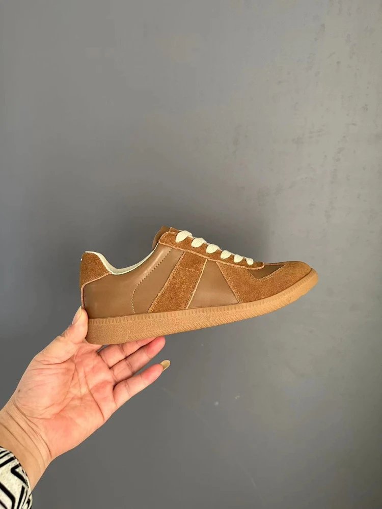 Maison Margiela Replica Sneakers Tan Suede Casual Shoes - 30
