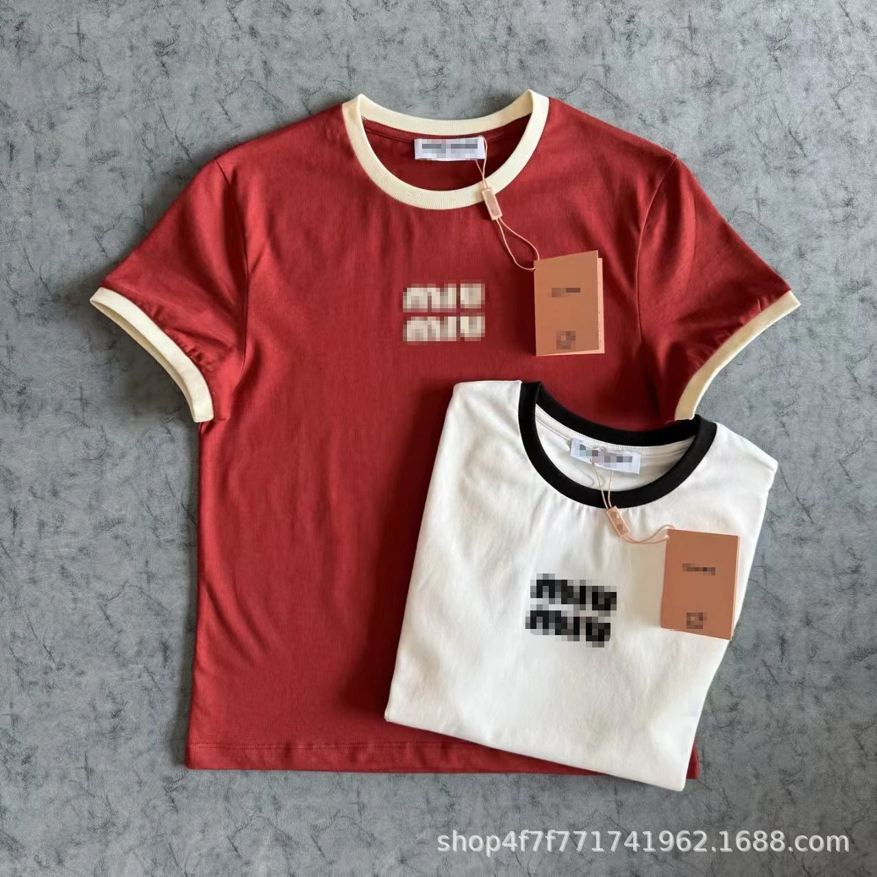 Miu Miu Logo Ringer T-Shirt White - 3