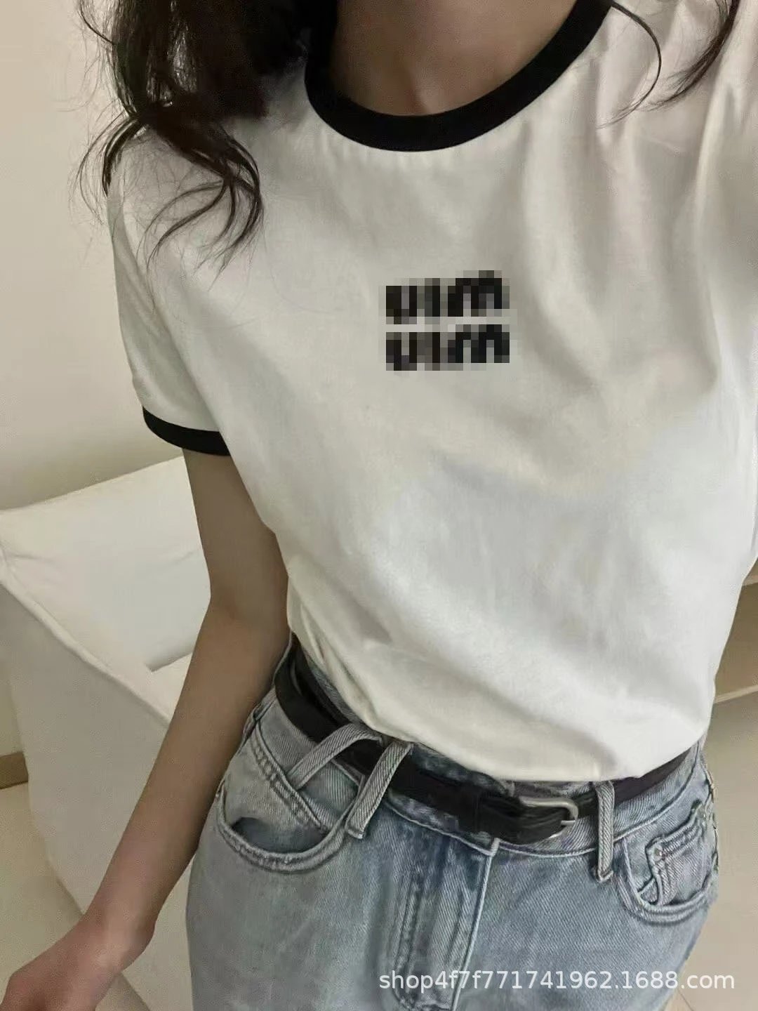 Miu Miu Logo Ringer T-Shirt White - 9