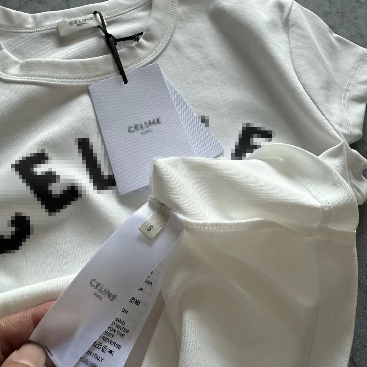Celine Pixel Logo Black T-Shirt - 14