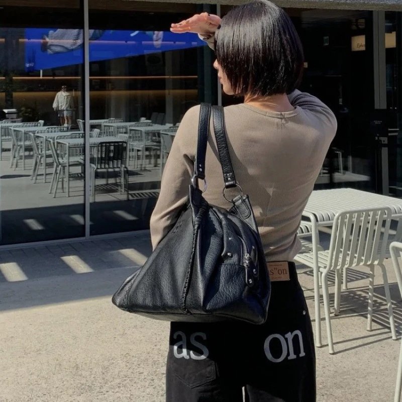 as"on Shoulder Bags Slouchy Motorcycle Bag image 2