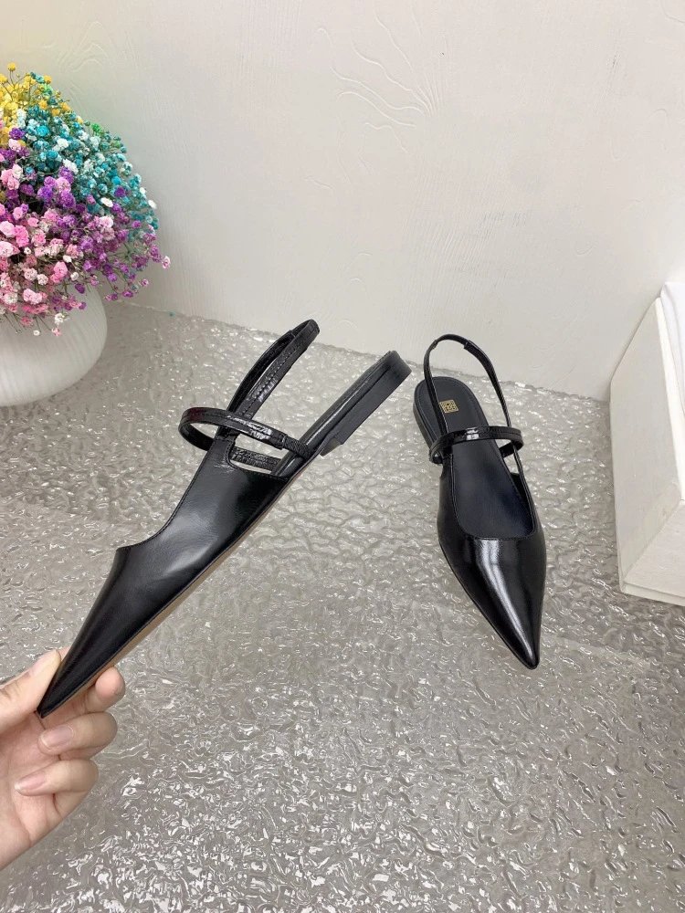Design Pointed-Toe Slingback Kitten Heels Beige Leather Shoes - 11