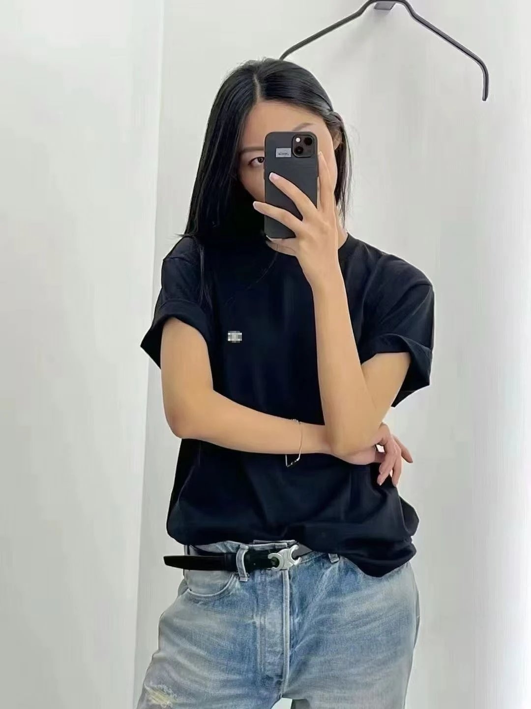 Celine Pixel Logo Black T-Shirt - 7