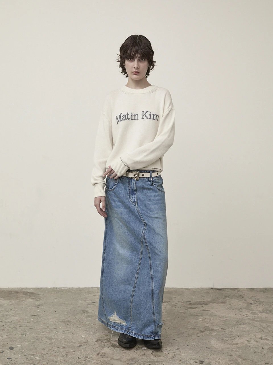 Matin Kim Logo Knit Sweater Off-White - 66