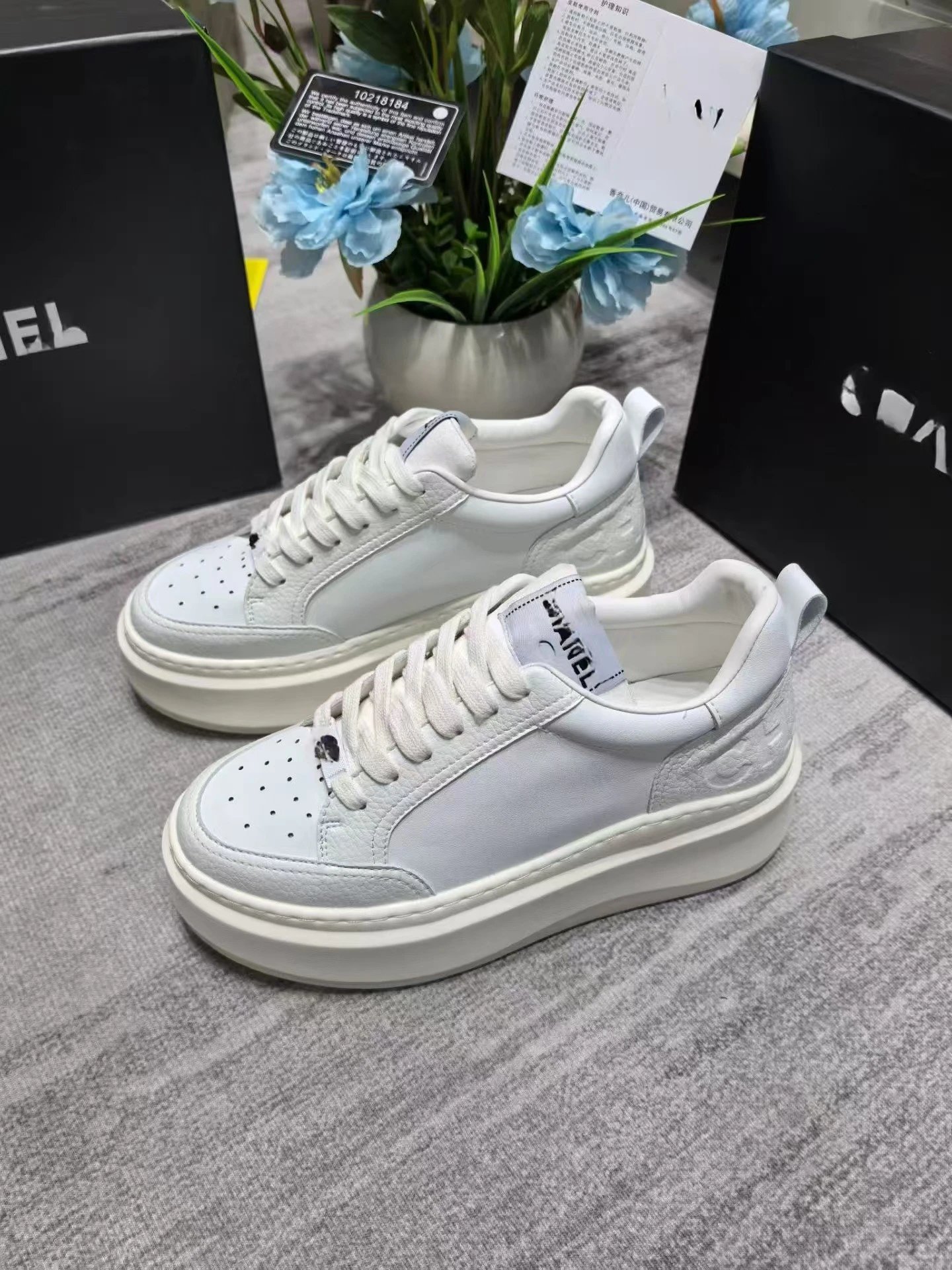 Chanel White Chunky Platform Sneakers - 6