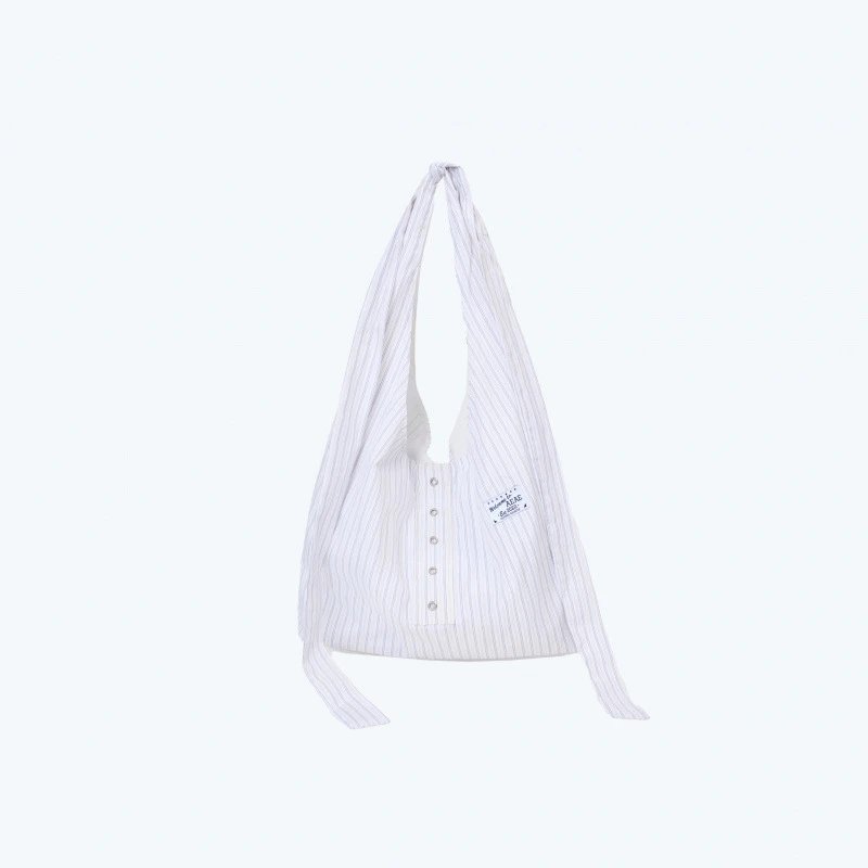 aeae Shoulder Bags Striped Bow Bag — aeae Striped Shoulder Bag 113 White