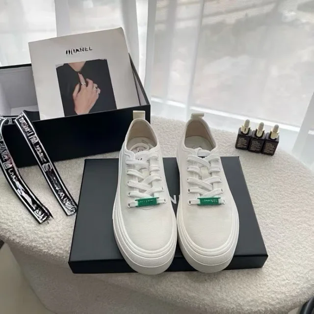 Chanel Sneakers Canvas lace-up platform product detail image 2