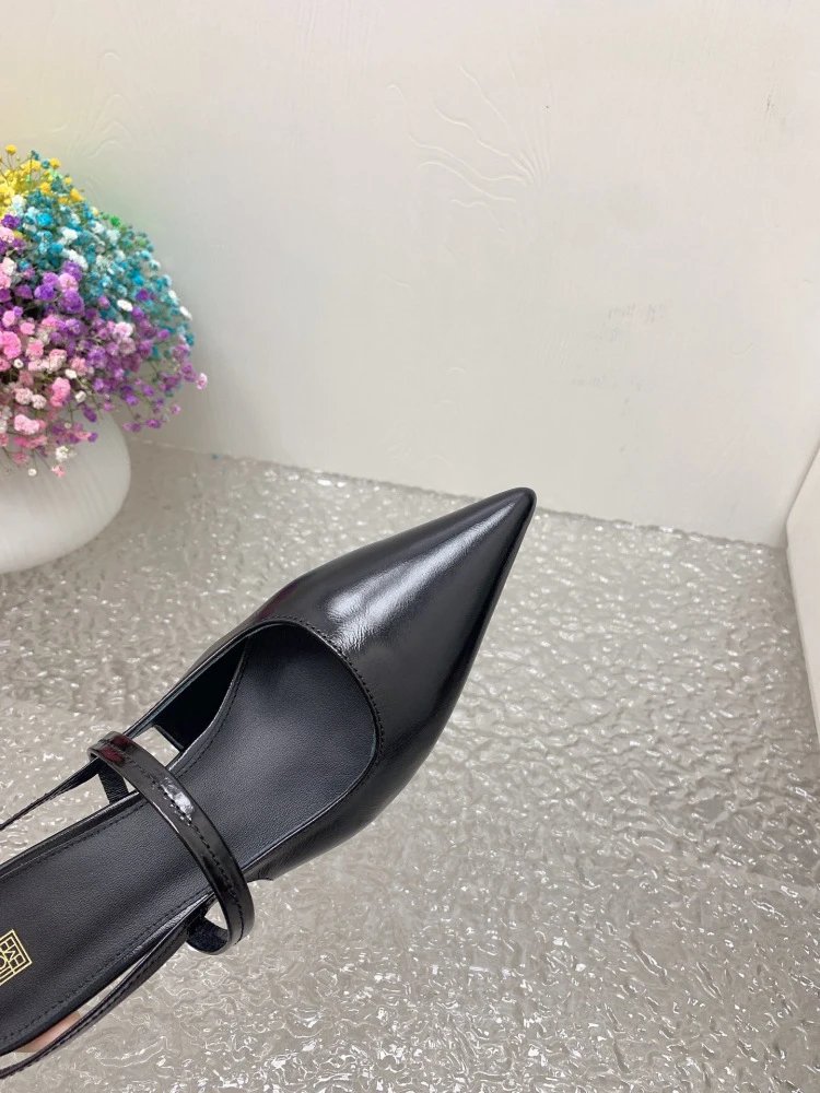 Design Pointed-Toe Slingback Kitten Heels Beige Leather Shoes - 22