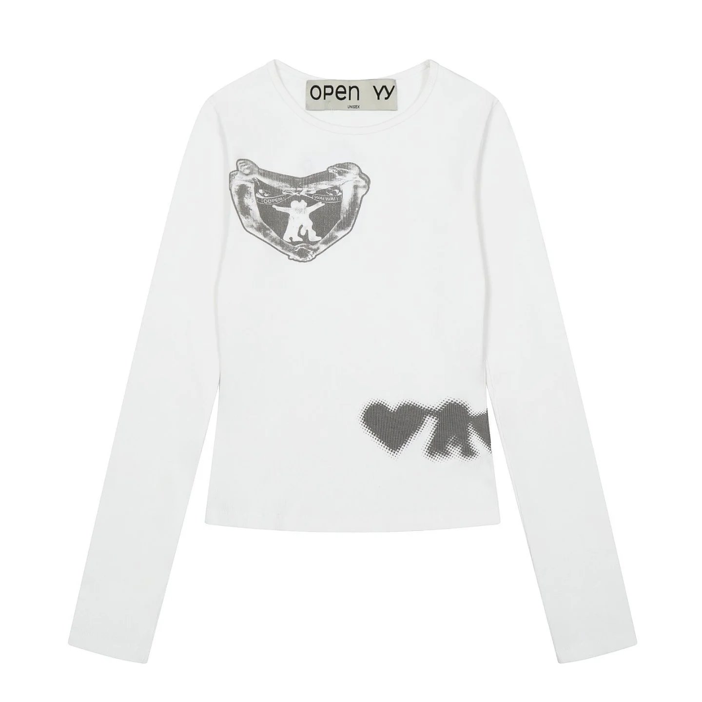 Open YY Heart Shield Knit Top Black - 7