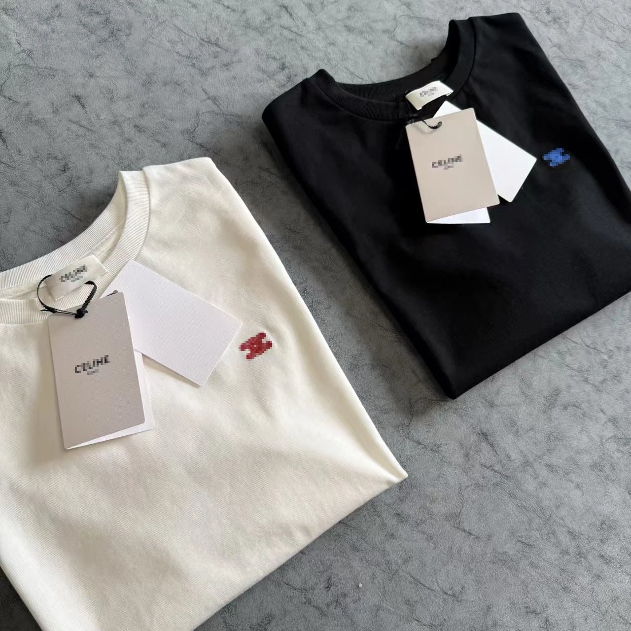 Celine Pixel Logo White T-Shirt - 14