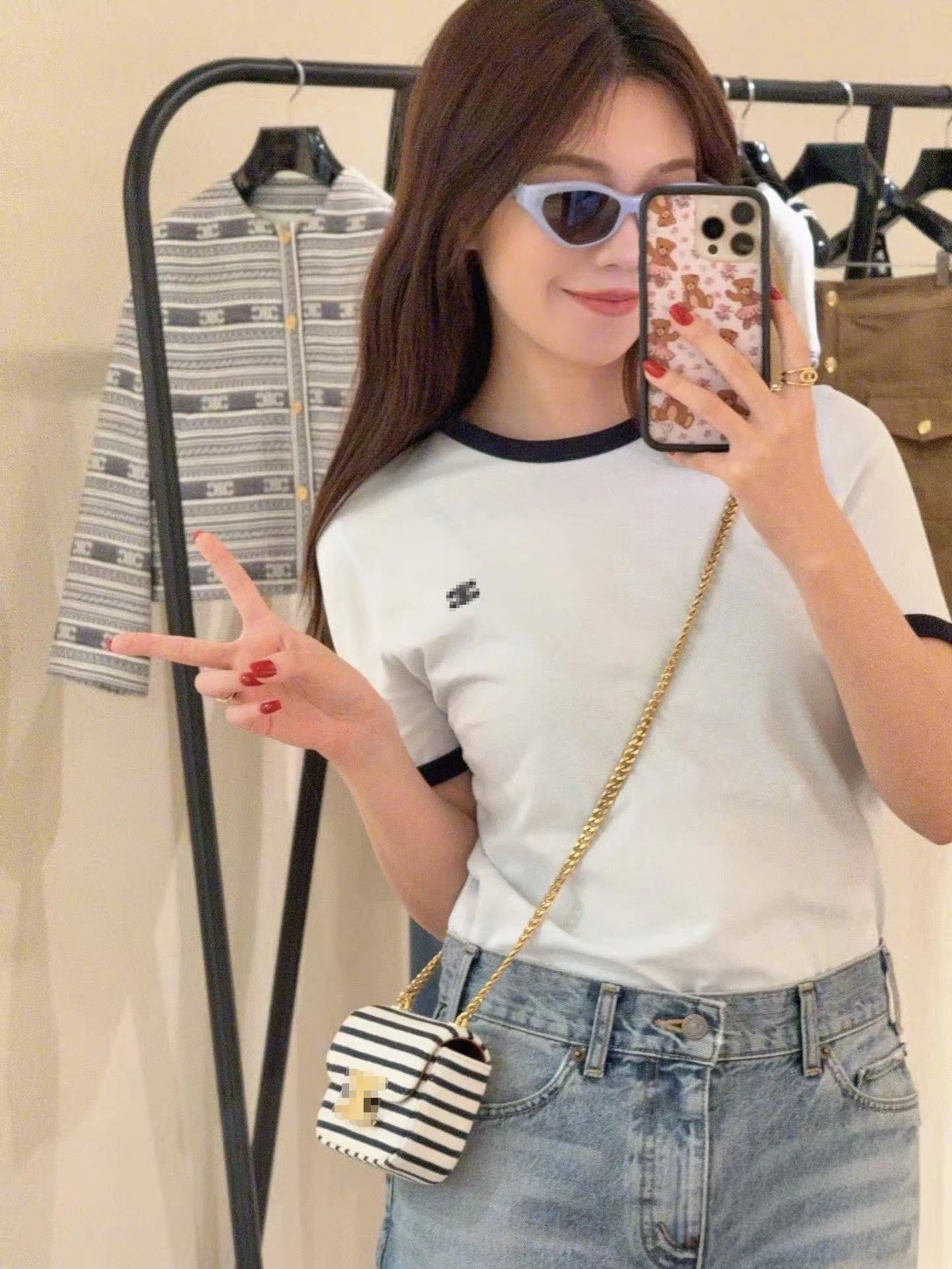 CILHI Ringer T-Shirt White with Navy Trim - 7