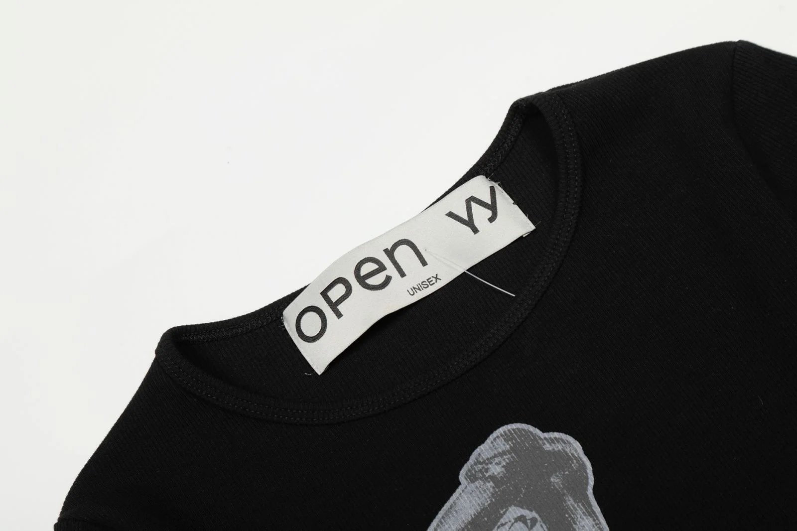 Open YY Heart Shield Knit Top Black - 15