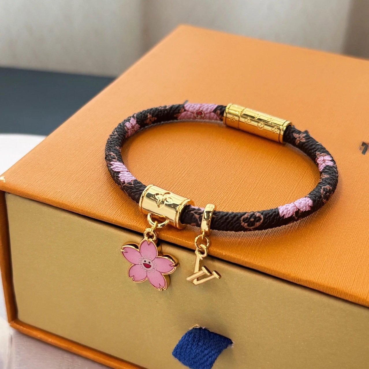 Louis Vuitton Monogram Sakura Flower Charm Bracelet - 6