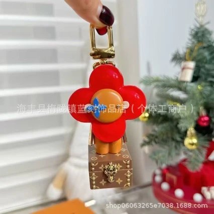 Louis Vuitton x Takashi Murakami Monogram Cherry Blossom Keychain Red