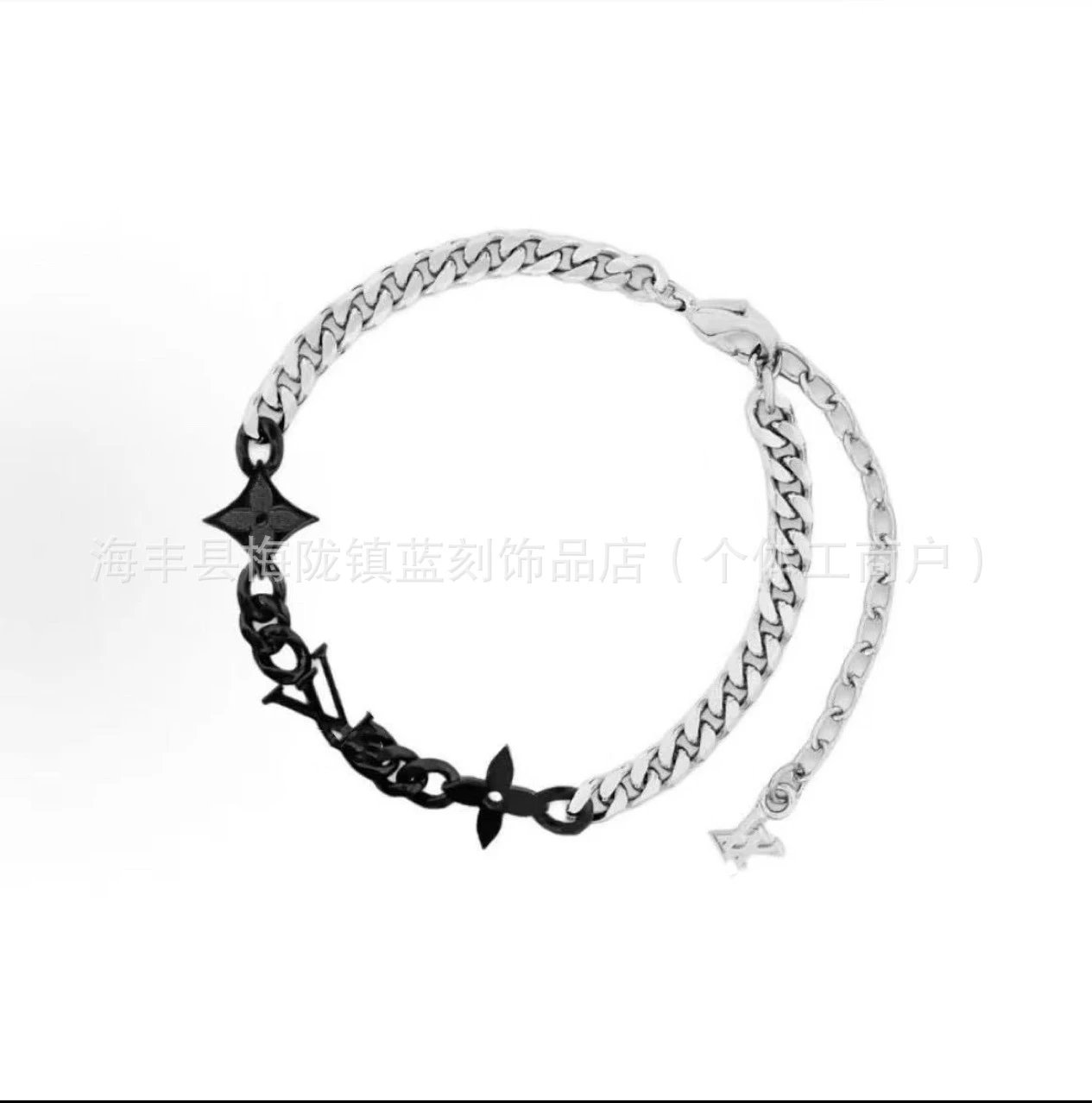 Louis Vuitton Monogram Flower Chain Bracelet Silver Bracelets - 2