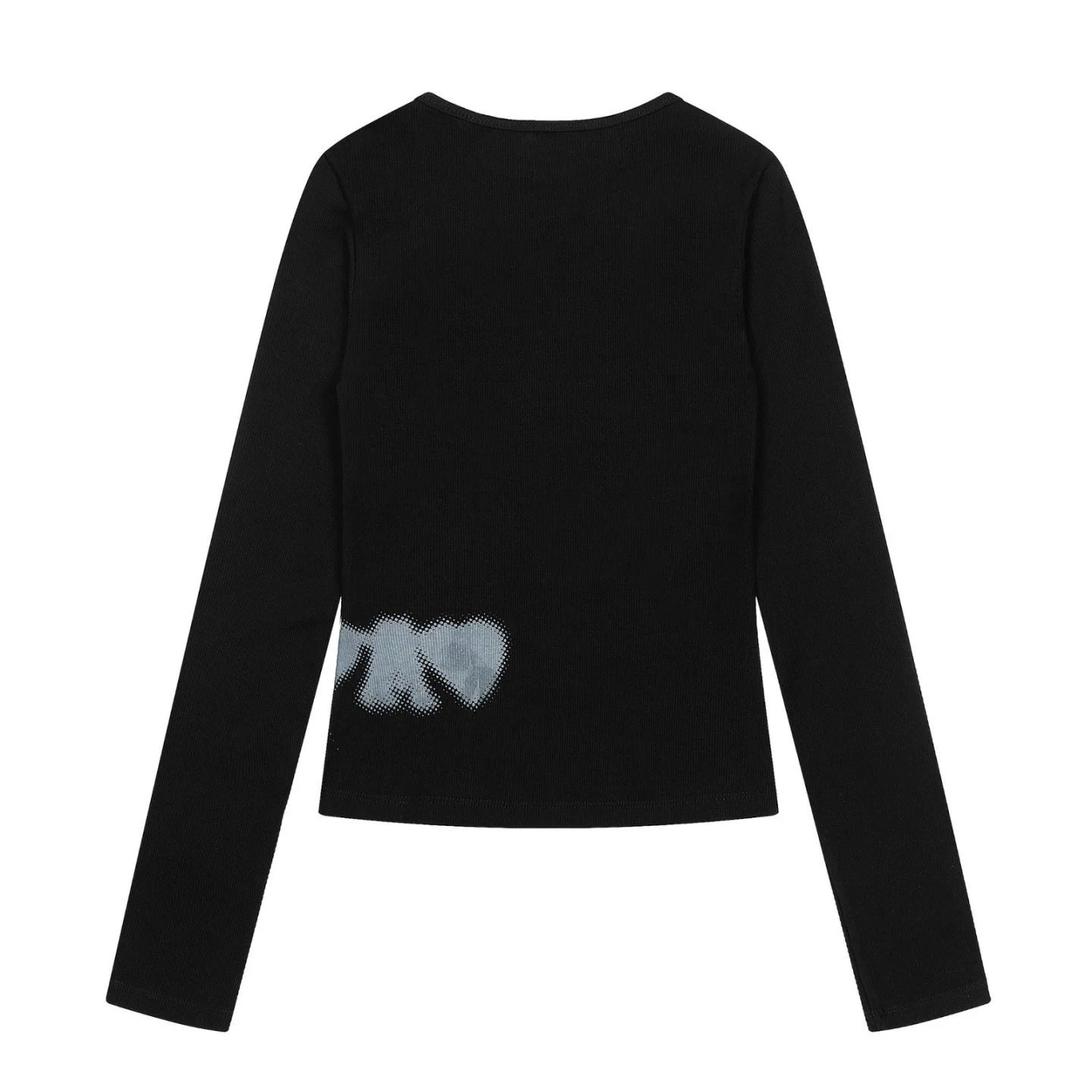 Open YY Heart Shield Knit Top Black - 10