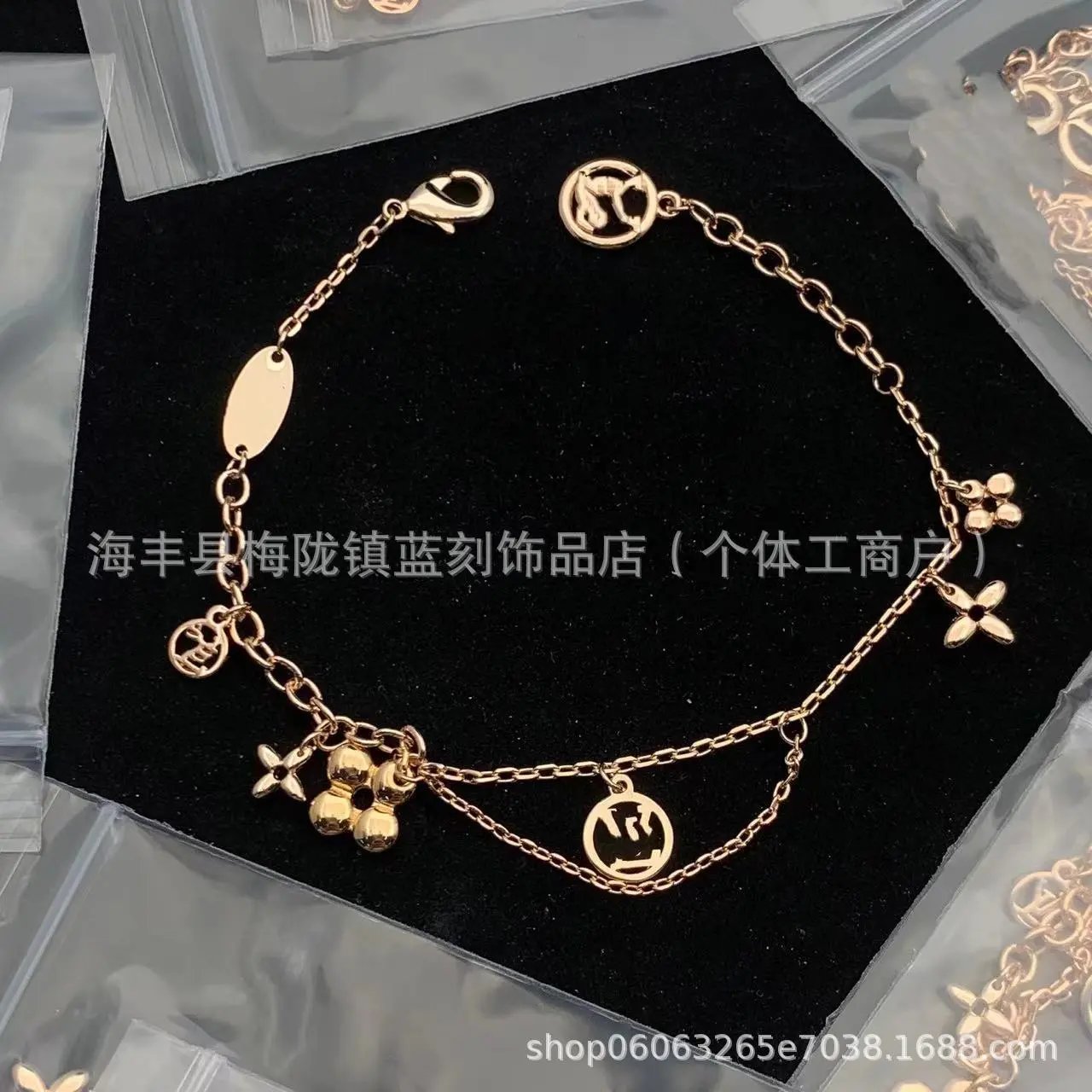 Louis Vuitton Jewelry Monogram Charm Chain Bracelet image 2