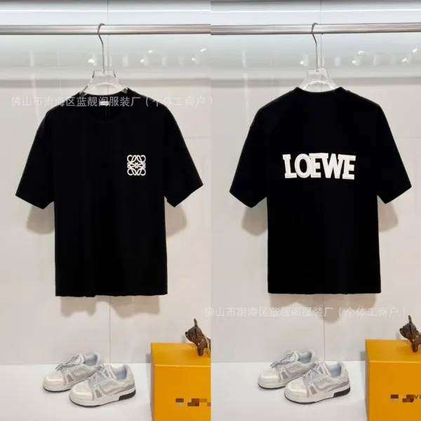 Loewe Anagram Logo T-Shirt Black with Blue Embroidery - 6
