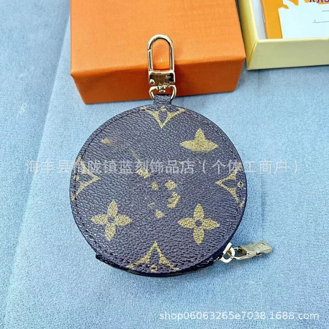 Unbranded Wallets & Card Holders Monogram-print mini coin purse and holder keychain product detail image 2