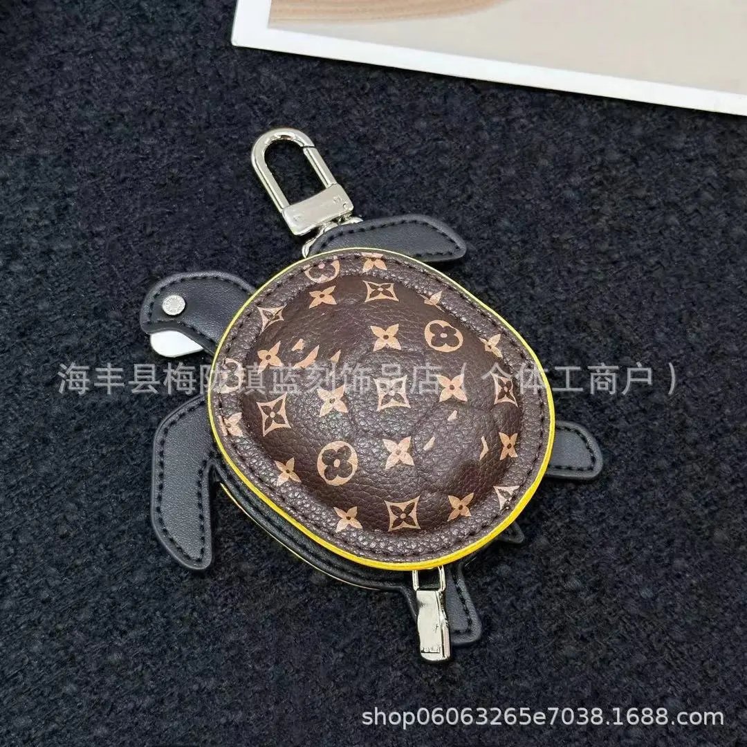 Unbranded Wallets & Card Holders Crab-Shaped Monogram Print Zipper Coin Purse Keychain image 3