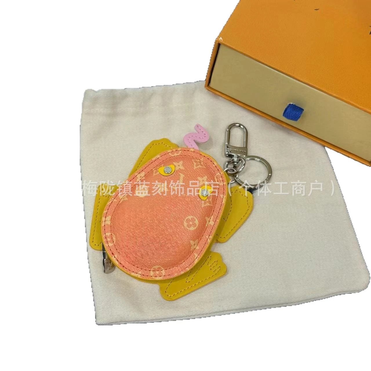 Unbranded Wallets & Card Holders Crab-Shaped Monogram Print Zipper Coin Purse Keychain image 5