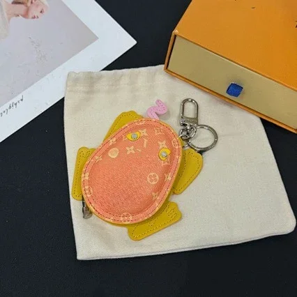 Unbranded Wallets & Card Holders Crab-Shaped Monogram Print Zipper Coin Purse Keychain product detail image 11