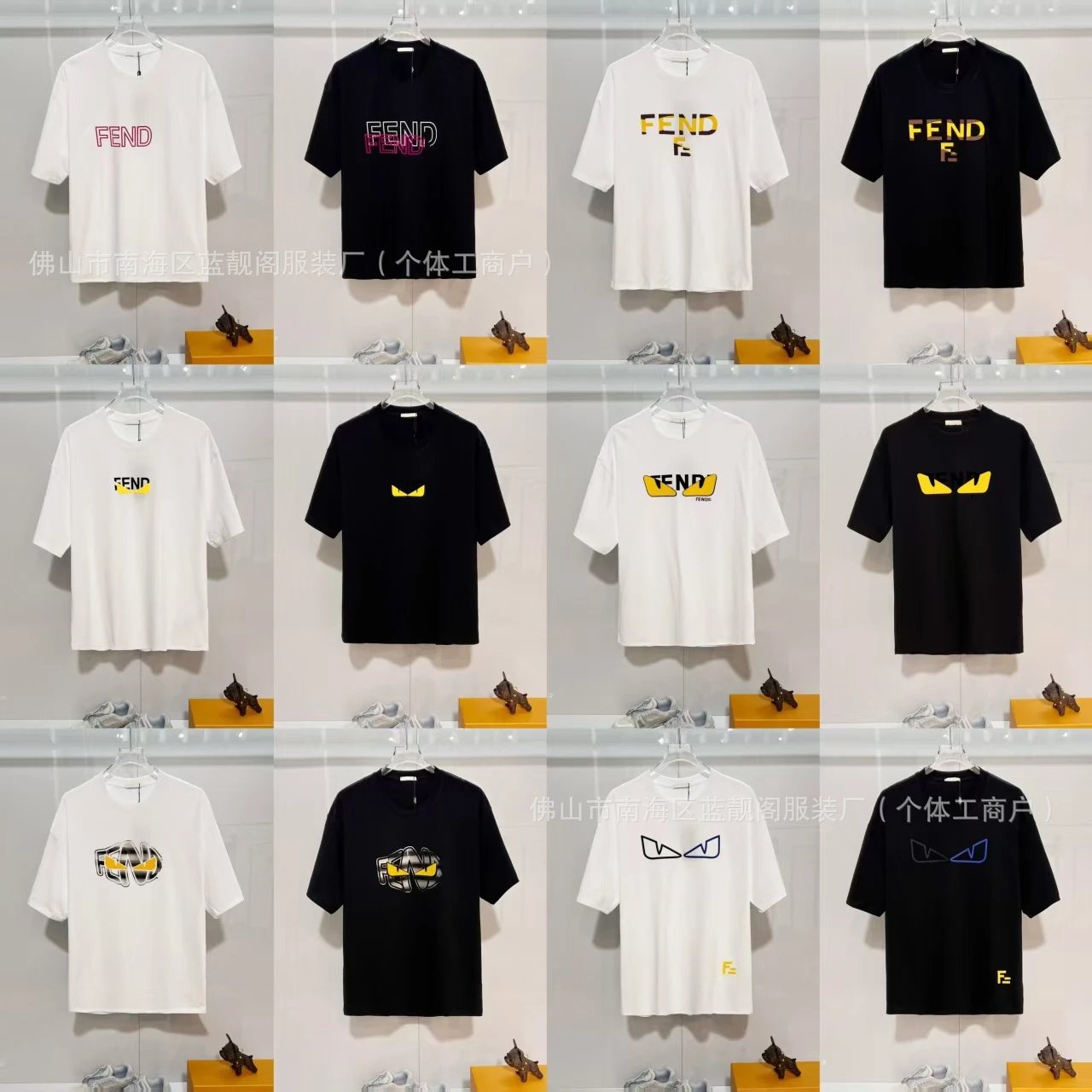 Fendi Monster Eye Logo Graphic T-Shirt White - 4