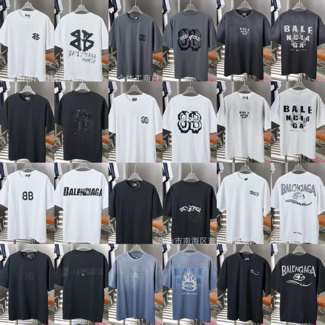 Balenciaga BB Logo Oversized T-Shirt Gray - 4