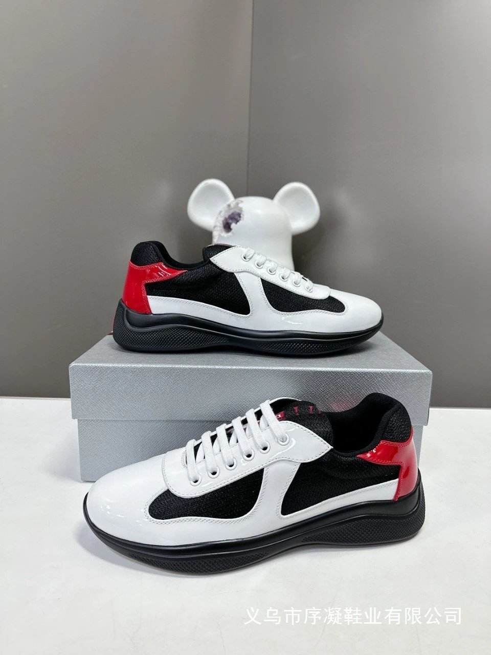 Prada Re-Nylon Runner Black and Red Sneakers - 28