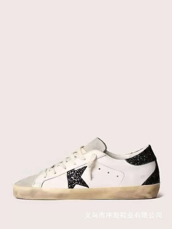 Golden Goose Superstar White and Silver Leather Sneakers - 28