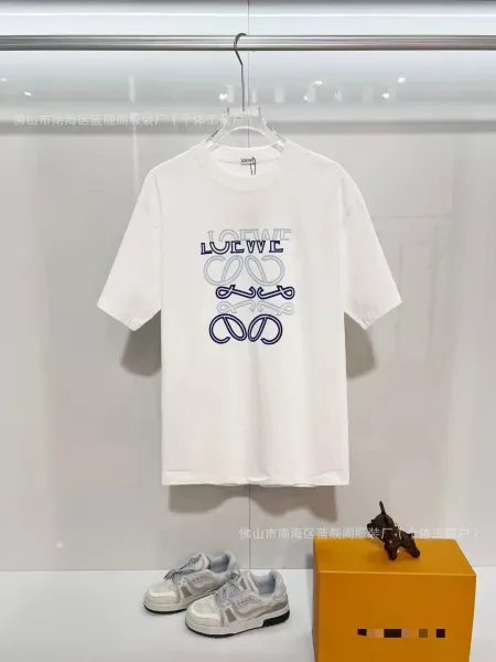 Loewe Anagram Logo T-Shirt Black with Blue Embroidery - 7