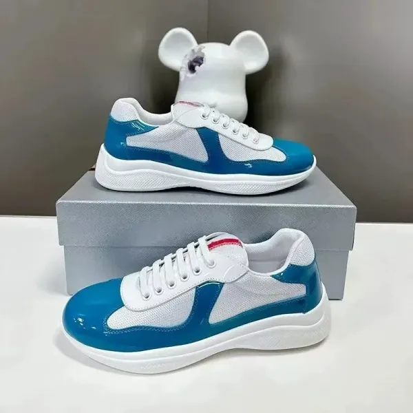 Prada Re-Nylon Low-Top Sneakers Blue and White - 1
