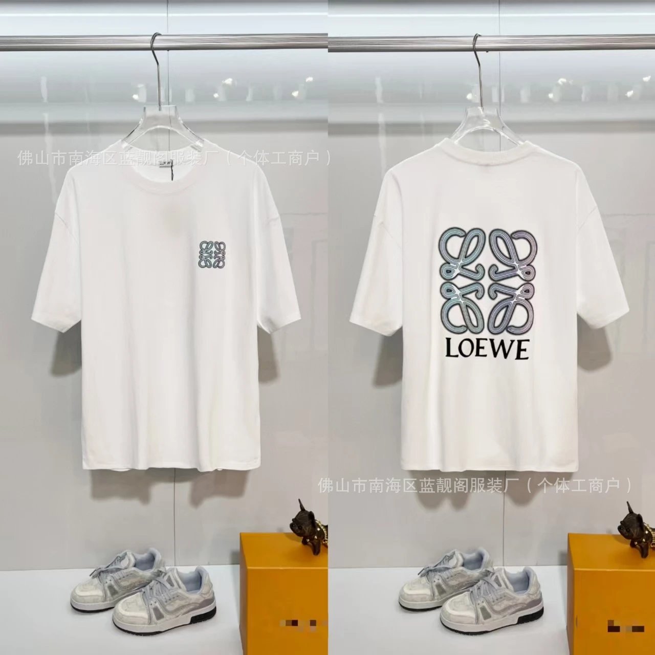 Loewe Anagram Logo Oversized T-Shirt White - 1