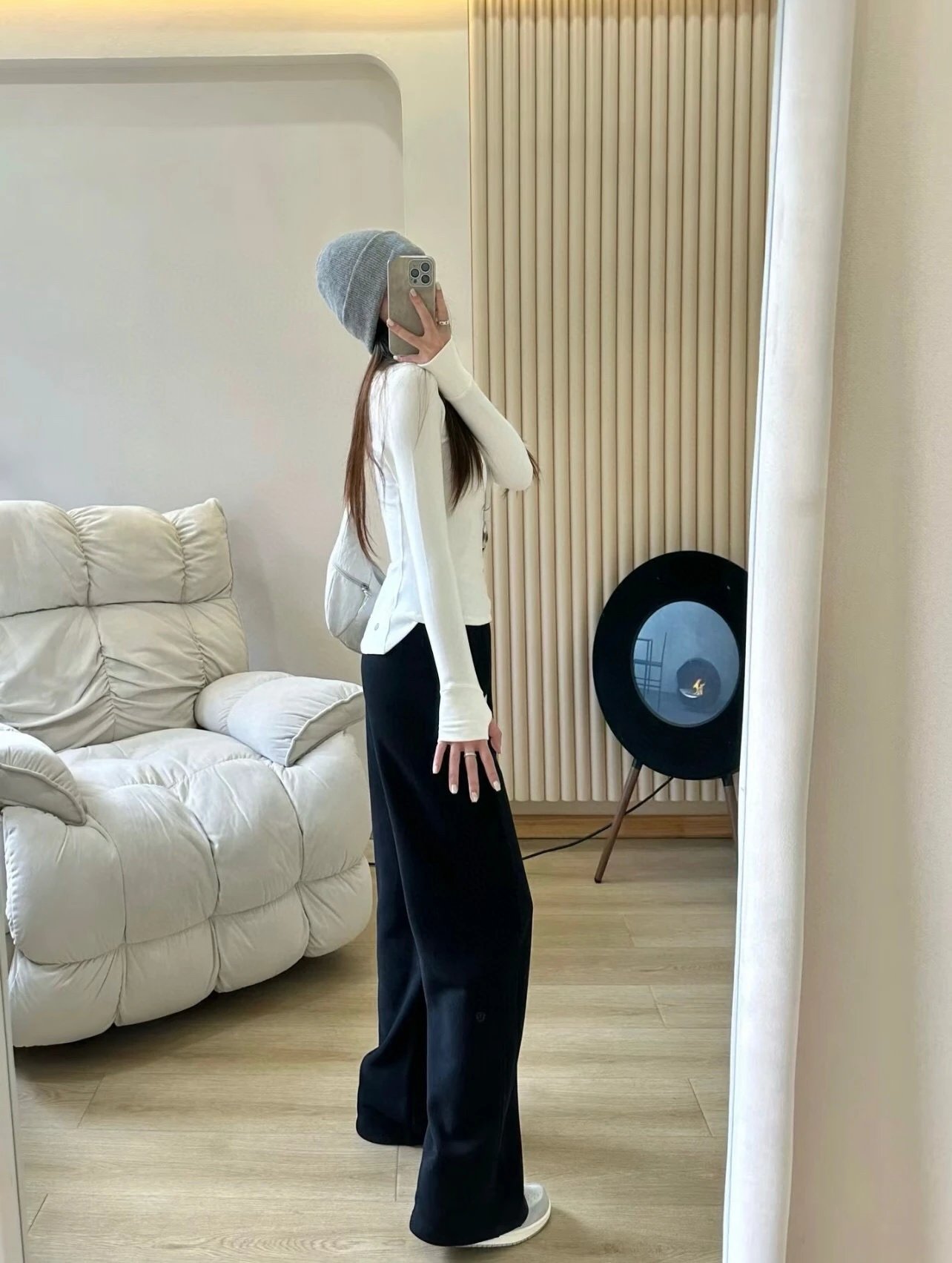 Design Wide-Leg Drawstring Pants Navy - 8