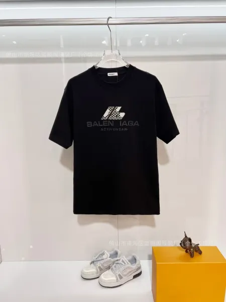 Balenciaga Active Wear Logo T-Shirt Black - 1
