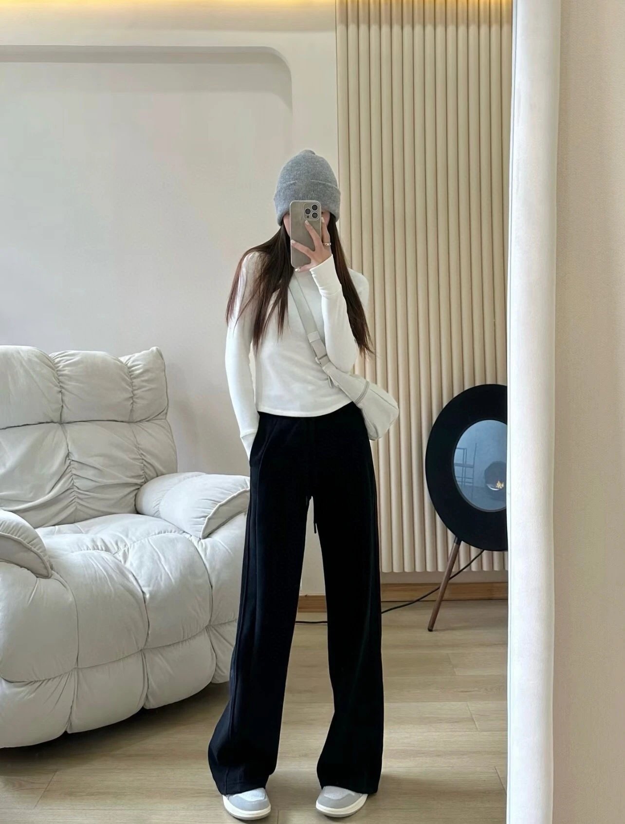 Design Wide-Leg Drawstring Pants Navy - 11