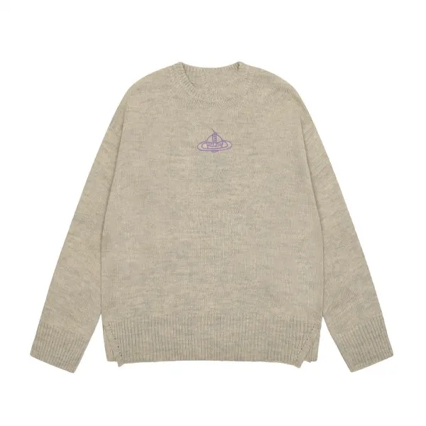 Vivienne Westwood Orb Logo Crewneck Sweater Beige - 1