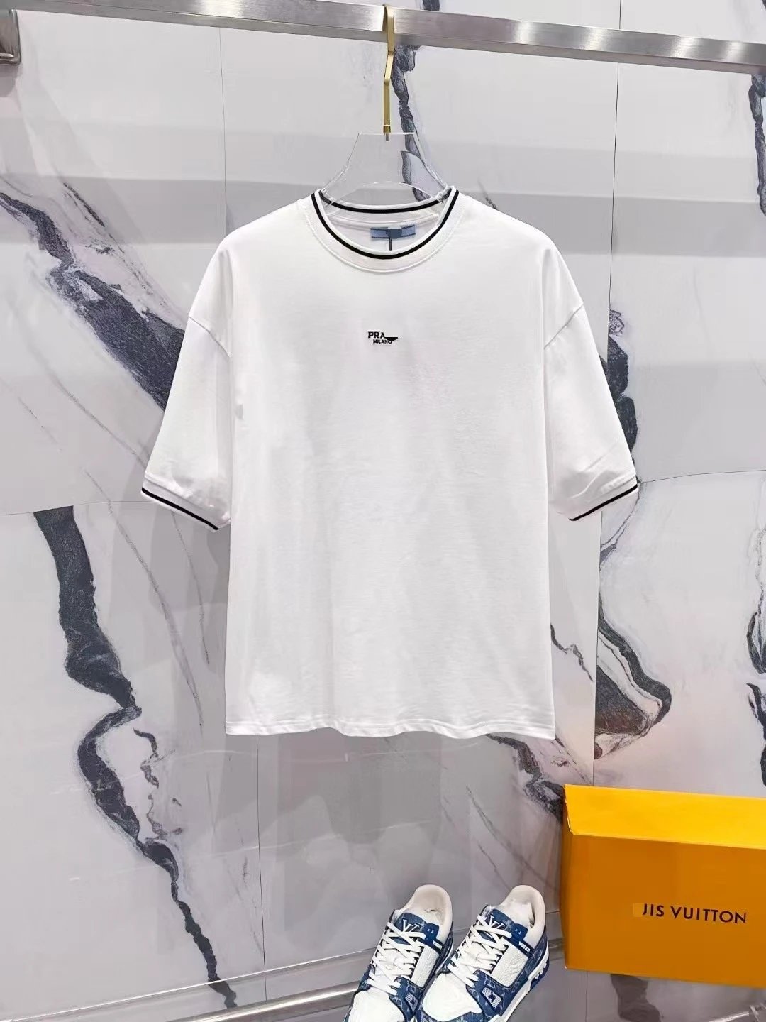 Prada Rad Milano Graphic T-Shirt White and Black - 15