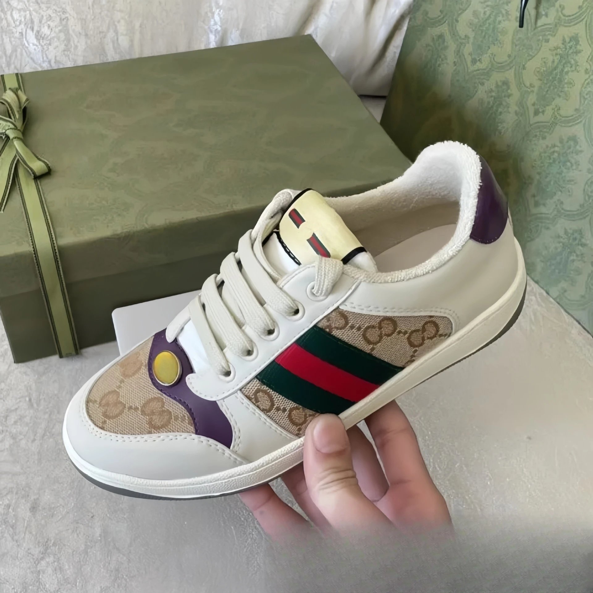 Gucci Ace Sneakers Black with Web Stripe and GG Monogram - 13