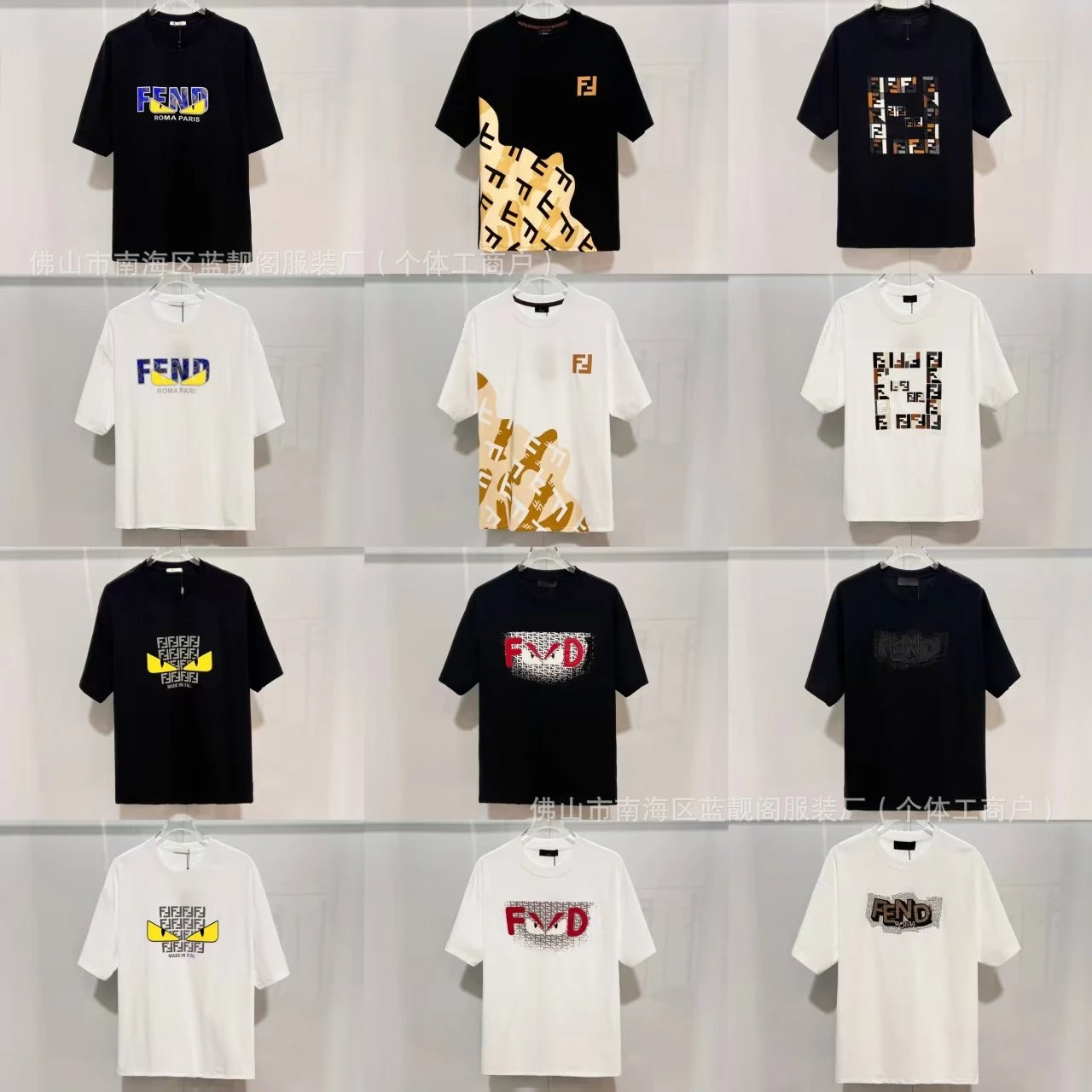 Fendi Monster Eyes FF Logo Black T-Shirt - 5