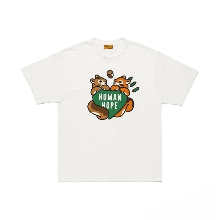 Human Hope Squirrel Heart Graphic T-Shirt White - 8