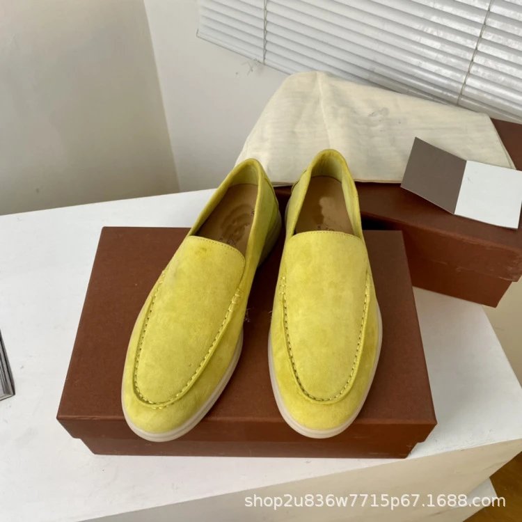 Design Suede Loafers Dusty Rose Casual Shoes - 7